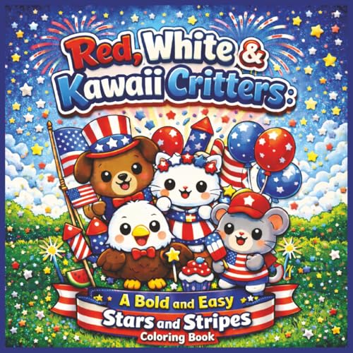 Red, White and Kawaii Critters cover